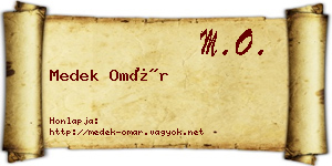 Medek Omár névjegykártya